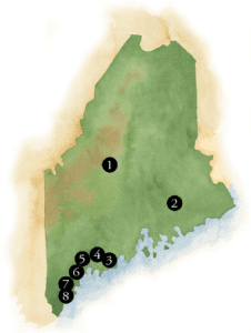 Maine Map with Maine Audubon sanctuaries