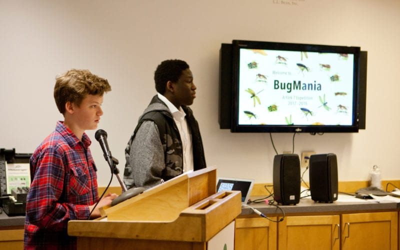 King Middle School students present Bugmania at Gilsland Farm in Falmouth