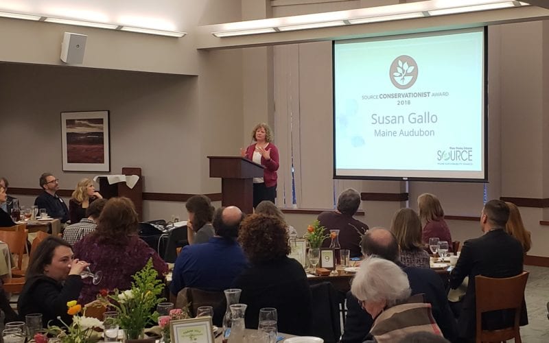 Susan Gallo receives the Press Herald Source Sustainability Award