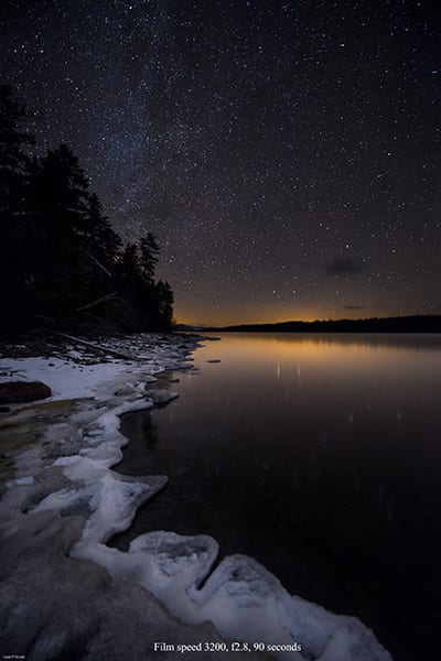Night sky at Mooselookmeguntic Lake. Photo: Nick Leadley