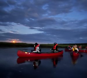 Full moon paddle at Scarborough Marsh