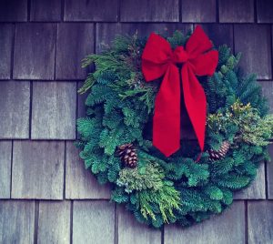 balsam wreath with bow